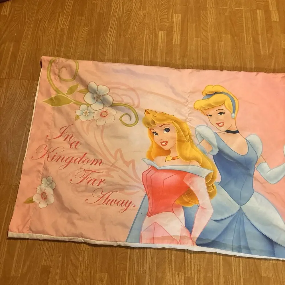 Disney Princess Cinderella Aurora Sleeping Beauty Reversible Pillowcase Pink